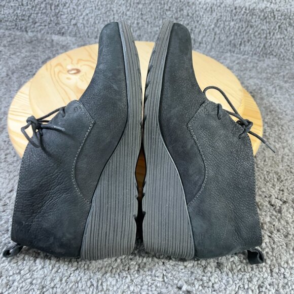 Dansko Boot Cadee Wedge Heel Womens Size 9.5 Black Leather Lace Up Ankle Bootie - Picture 6 of 9